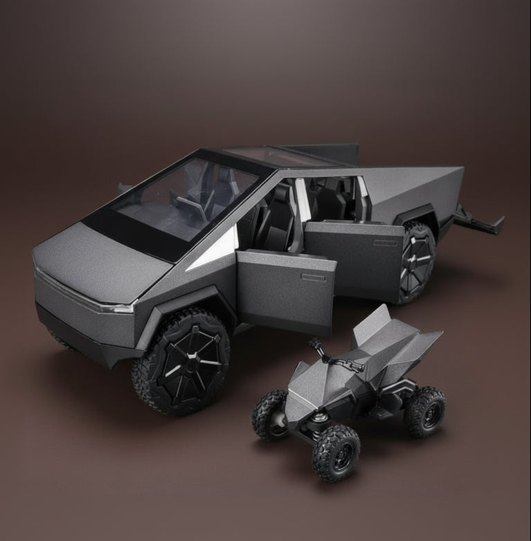 Two futuristic vehicle models on a white background