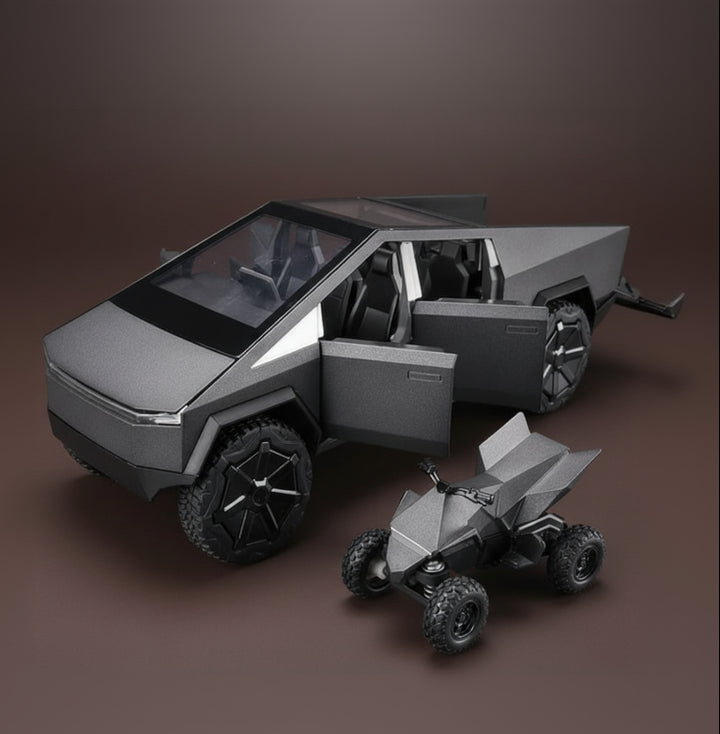 Two futuristic vehicle models on a white background