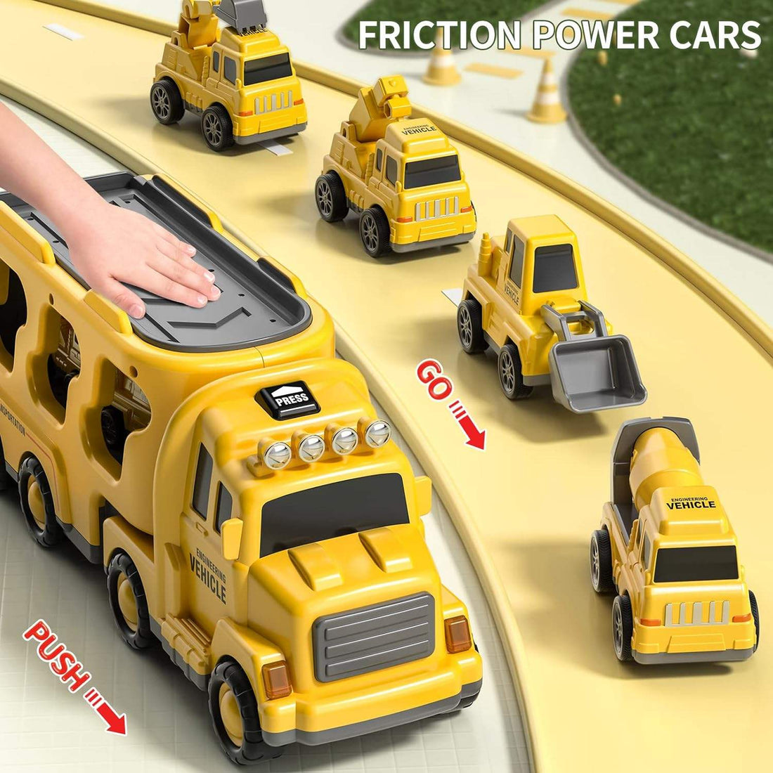 BIG CARRIER TRUCKS WITH SMALL CARS || YELLOW CONSTRUCTUN TRUCK