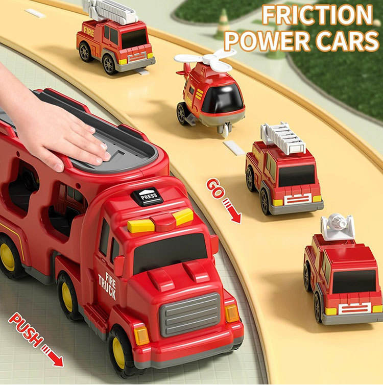 BIG CARRIER TRUCKS WITH SMALL CARS || RED FIREBRICATE